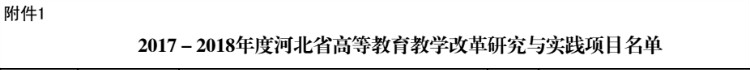 我校三項課題獲批2017-2018年度河北省高等教育教學改革研究與實踐項目