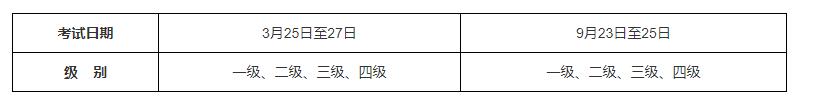 2023年全國計算機等級考試（NCRE）考試時間安排