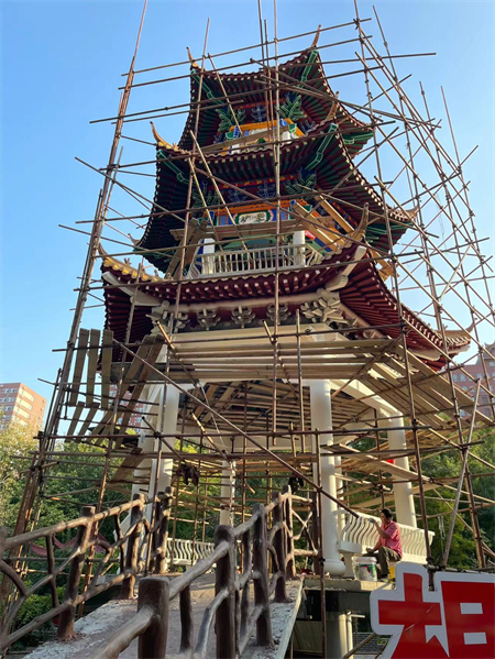 保定理工學院古亭施工工藝學習- 藝術學院環境設計專業學生感受傳統建筑魅力（一）