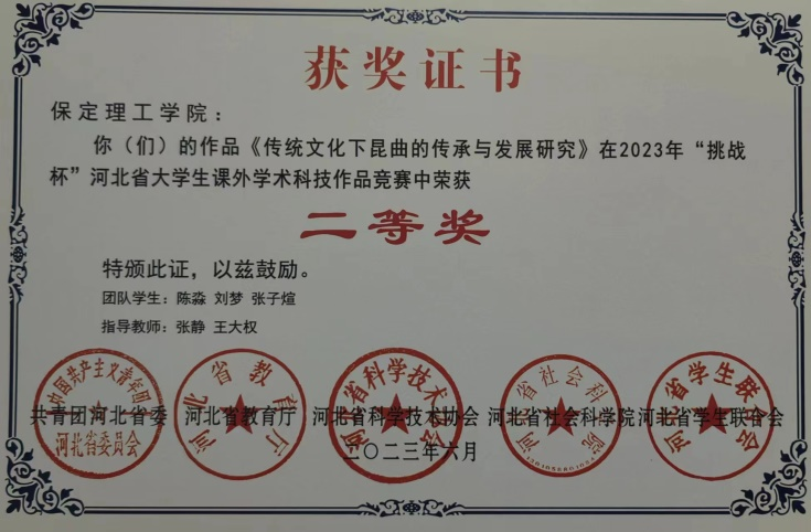 喜報|保理學子在第十八屆“挑戰杯”河北省大學生課外學術科技作品競賽斬獲佳績！