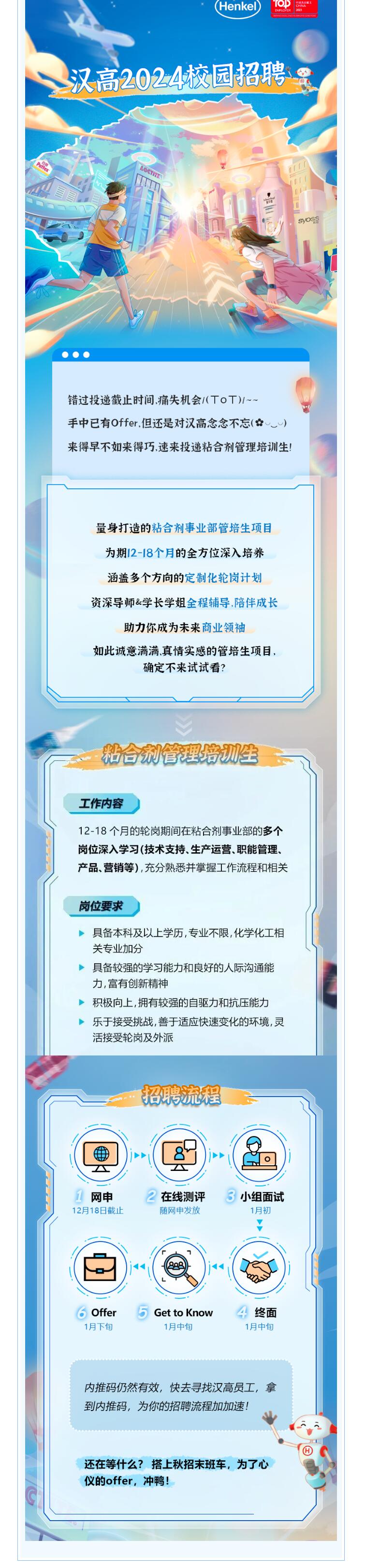 漢高2024校招崗位補(bǔ)招了！
