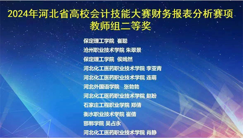 2024河北省高校會計技能大賽財務報表分析賽項榮獲教師組二等獎、三等獎