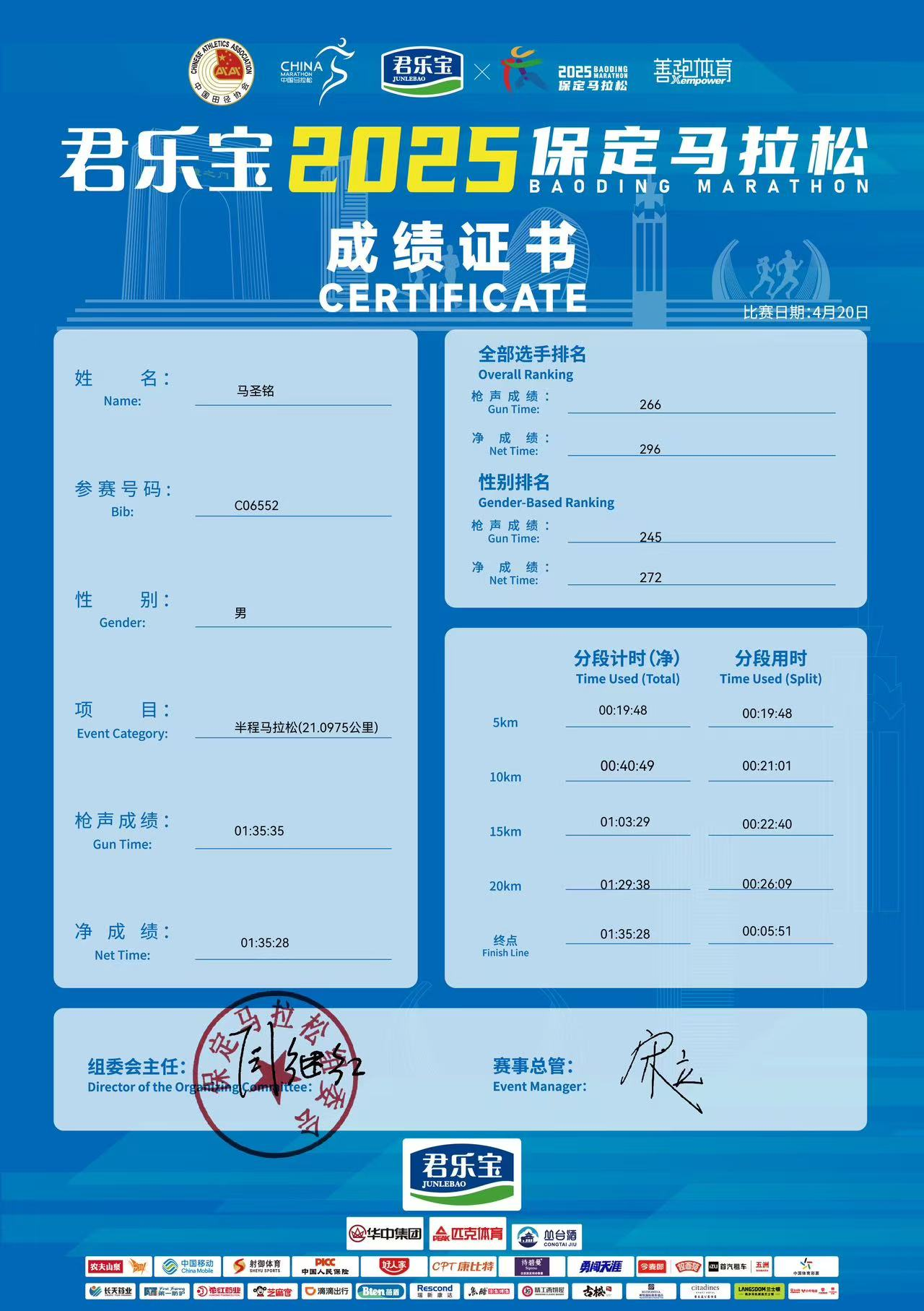 喜報|我校學子在君樂寶2025馬拉松比賽中斬獲佳績