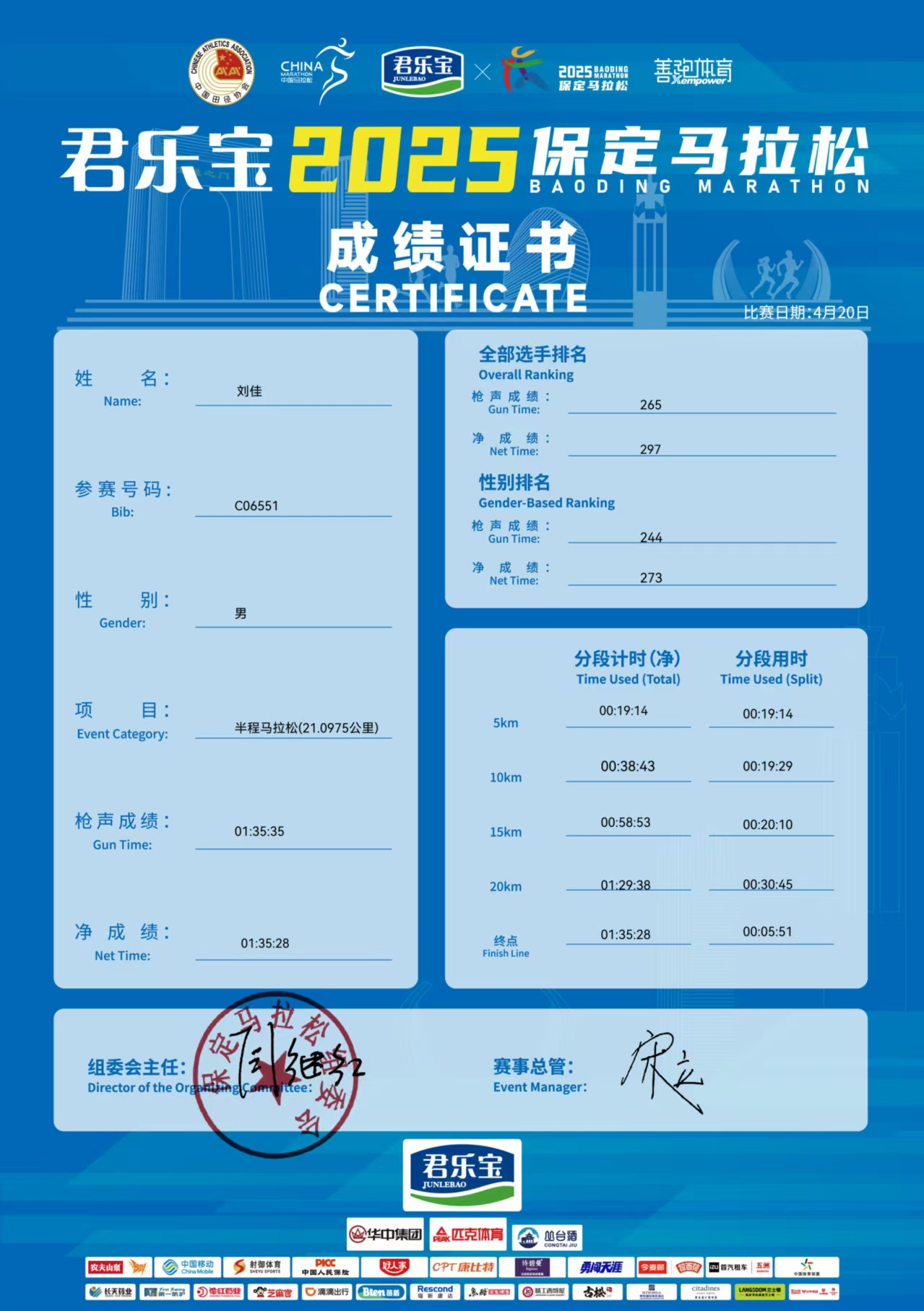 喜報|我校學子在君樂寶2025馬拉松比賽中斬獲佳績