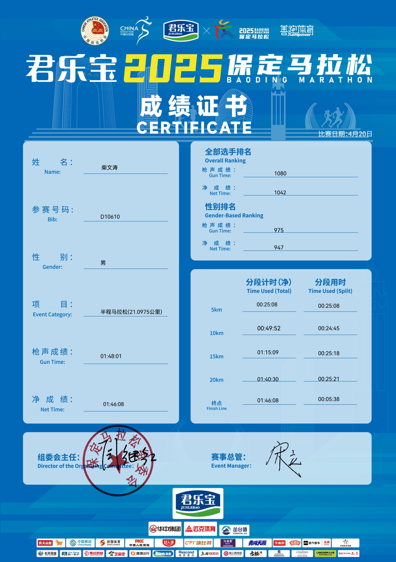 喜報|我校學子在君樂寶2025馬拉松比賽中斬獲佳績