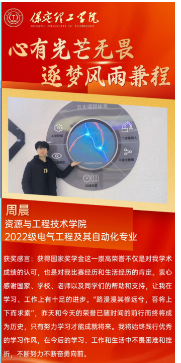 【榜樣引領(lǐng)】國家獎(jiǎng)學(xué)金獲得者風(fēng)采展示——周晨